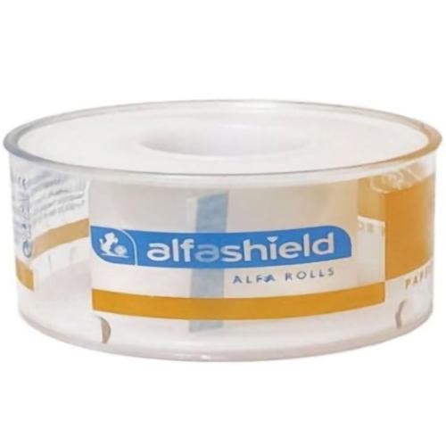 AlfaShield Alfa Pore Paper Medical Tape Rolls Χάρτινη, Αυτοκόλλητη Ταινία Στερέωσης Επιθεμάτων & Επιδέσμων Λευκό 1 Τεμάχιο - 5m x 1.25cm